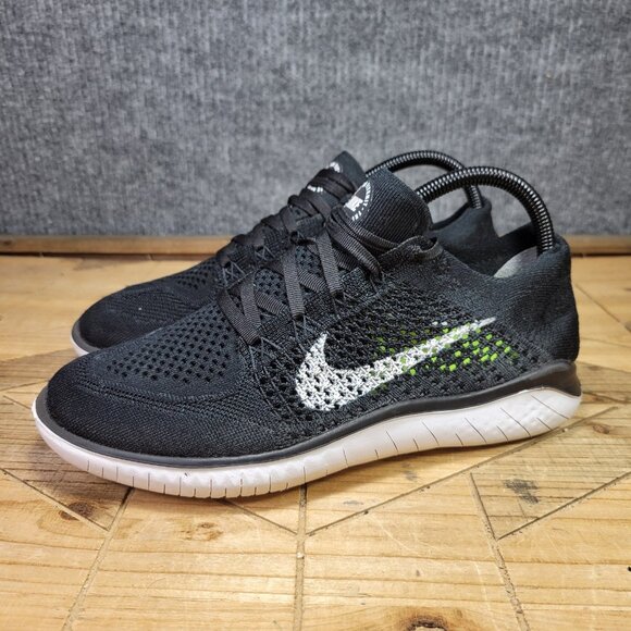 Nike Free RN Flyknit‎ 2018 Women's 9 Running Shoes Black White 942837 001 - Picture 2 of 11